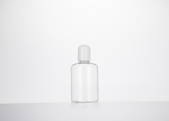 0.5oz 1oz 2oz 3oz 4oz कॉस्मो गोल प्लास्टिक की बोतलें प्रेस डिस्क कैप के साथ पीईटी साफ़ करें