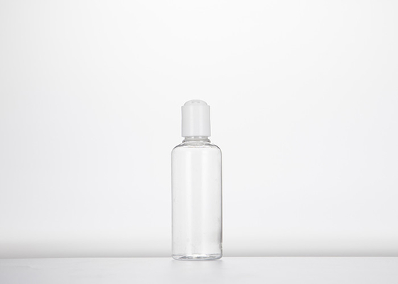 0.5oz 1oz 2oz 3oz 4oz कॉस्मो गोल प्लास्टिक की बोतलें प्रेस डिस्क कैप के साथ पीईटी साफ़ करें
