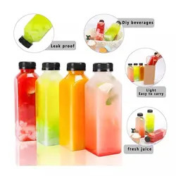 Lanwei 350ml पारदर्शी प्लास्टिक वर्ग खाली जूस की बोतलें पीईटी पेय की बोतलें