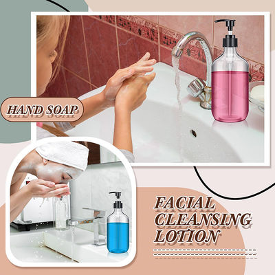 120ml 250ml 300ml 500ml फ्लिप टॉप क्लोजर और टिकाऊ त्वचा देखभाल उत्पादों के लिए PMMA प्लास्टिक किस्मों के साथ प्लास्टिक लोशन की बोतलें