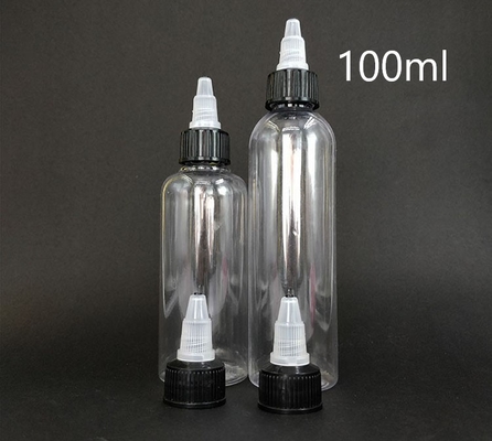 कस्टम सील के लिए 15ml-100ml क्षमता में स्पष्ट प्लास्टिक पेंच शीर्ष बोतलें
