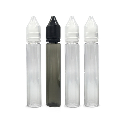 ई तरल बाल प्रतिरोधी पेंच टोपी बोतलें अनुकूलित मुद्रण 10ml-100ml क्षमता