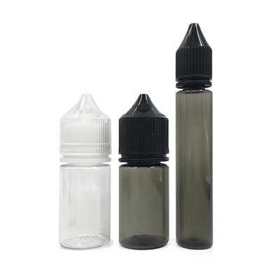 ई तरल बाल प्रतिरोधी पेंच टोपी बोतलें अनुकूलित मुद्रण 10ml-100ml क्षमता