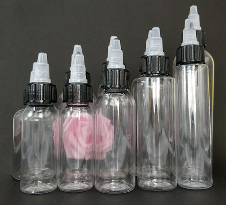 विभिन्न क्षमताओं और शैलियों में 15ml-100ml पेंच शीर्ष तरल पैकेजिंग बोतलें