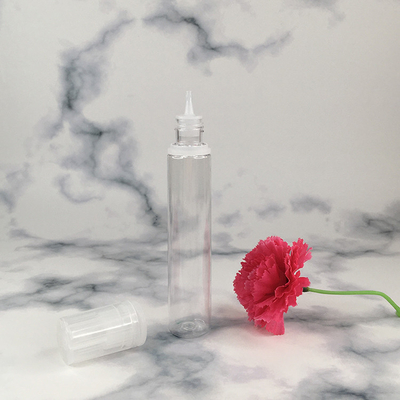 10ml 15ml 30ml 60ml 80ml 100ml पारदर्शी स्क्रू कैप ई तरल बोतलें गोल आकार के साथ