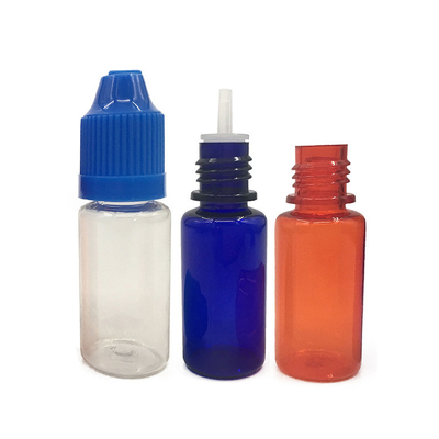 पारदर्शी 10ml 15ml 30ml 60ml 80ml 100ml पीईटी ई तरल बोतल अनुकूलित लोगो स्क्रीन प्रिंटिंग के साथ