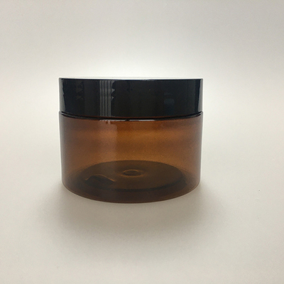 थोक 8oz 250ml 250g खाद्य जार भंडारण कंटेनर गोल आकार पीईटी प्लास्टिक काले LIDS के साथ
