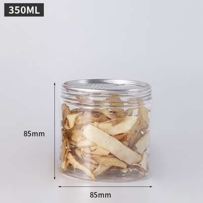 स्लिम और मसालों के लिए ढक्कन के साथ स्पष्ट गोल प्लास्टिक जार (2oz-8oz)