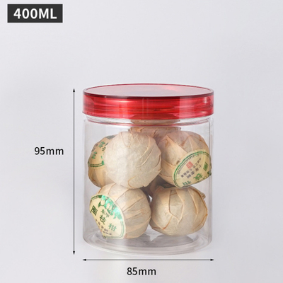 स्लाइड और मसालों के लिए ढक्कन के साथ स्पष्ट गोल प्लास्टिक जार 2oz-8oz