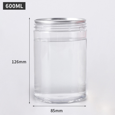 स्लिम और मसालों के लिए ढक्कन के साथ स्पष्ट गोल प्लास्टिक जार (2oz-8oz)