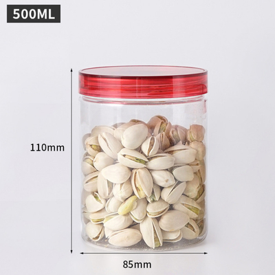 स्लिम और मसालों के लिए ढक्कन के साथ स्पष्ट गोल प्लास्टिक जार (2oz-8oz)