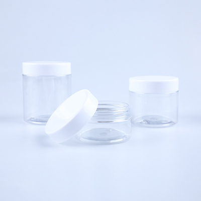 पीईटी प्लास्टिक जार 1oz 2oz 4oz 6oz 8oz 12oz 16oz एल्यूमीनियम ढक्कन के साथ स्पष्ट चौड़े मुंह प्लास्टिक जार