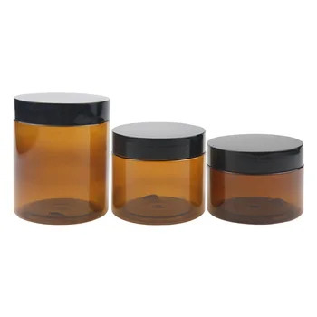 पीईटी प्लास्टिक जार 1oz 2oz 4oz 6oz 8oz 12oz 16oz एल्यूमीनियम ढक्कन के साथ स्पष्ट चौड़े मुंह प्लास्टिक जार