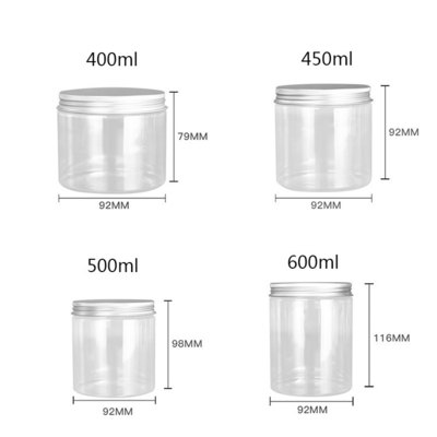 पीईटी जार खाद्य ग्रेड सफेद प्लास्टिक 4oz 8oz 300ml 500ml गोल आकार खाली आँख क्रीम चेहरा क्रीम जार कंटेनर 16oz