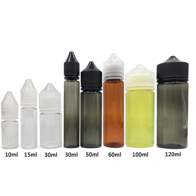 ट्यूर गोल 10ml 15ml 30ml 60ml 80ml 100ml स्क्रू कैप पारदर्शी ई तरल बोतल