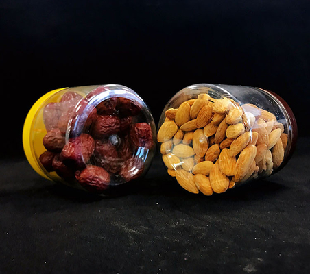 दबाव संवेदनशील ढक्कन के साथ पारदर्शी गोल तल प्लास्टिक जार (3oz-8oz)