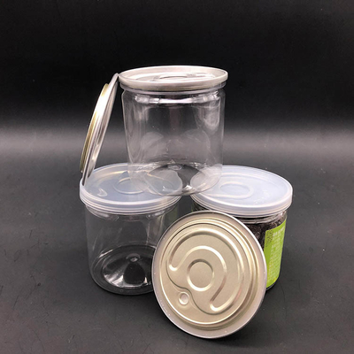 प्लास्टिक ढक्कन और दबाव संवेदनशील सील के साथ 2oz-8oz क्षमता प्लास्टिक जार