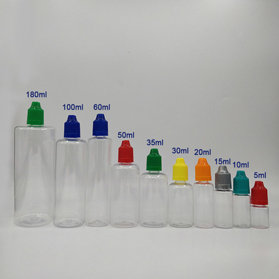 अनुकूलन 10ml 15ml 30ml 60ml 80ml 100ml में तरल के लिए रंग की बोतलें मुद्रण