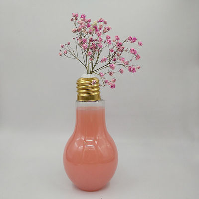 मजबूत लैंप बल्ब के आकार की प्लास्टिक की बोतल लाइट बल्ब पीने की बोतलें पालतू जूस दूध की बोतल की मांग में