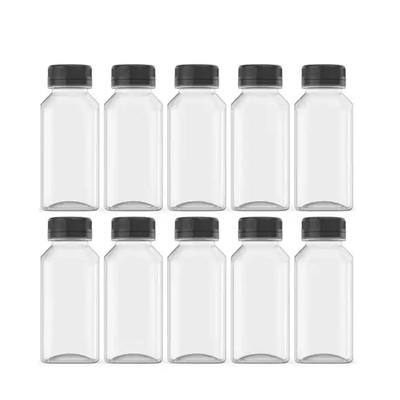 नई डिजाइन प्लास्टिक की बोतलें 250ml 350ml 500ml फल रस पीईटी बोतलें टोपी के साथ जूस के लिए प्लास्टिक की एक बार इस्तेमाल करने वाली बोतलें स्टॉक में