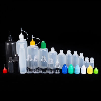 तरल पदार्थ के लिए पारदर्शी काले छोटे बोतलें 10ml 15ml 30ml 60ml 80ml 100ml क्षमता