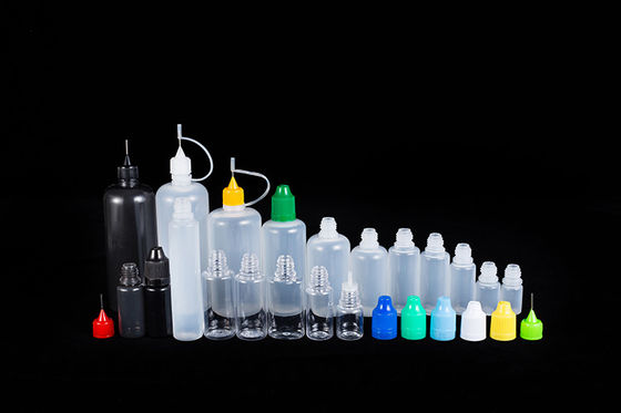 तरल पदार्थ के लिए पारदर्शी काले छोटे बोतलें 10ml 15ml 30ml 60ml 80ml 100ml क्षमता