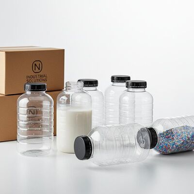 पुनः प्रयोज्य प्लास्टिक पेंच शीर्ष बोतलें डिशवॉशर सुरक्षित टिकाऊ कंटेनर औद्योगिक पैकेजिंग और भंडारण समाधान के लिए आदर्श