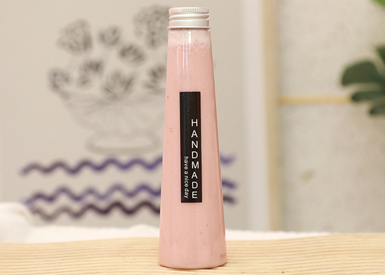 ढक्कन के साथ शंक्वाकार शीतल पेय प्लास्टिक जूस की बोतल 7oz 200ml