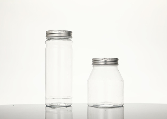 वाइड माउथ राउंड प्लास्टिक पेट प्लास्टिक जार विथ स्क्रू टॉप लिड 295ML 380ML