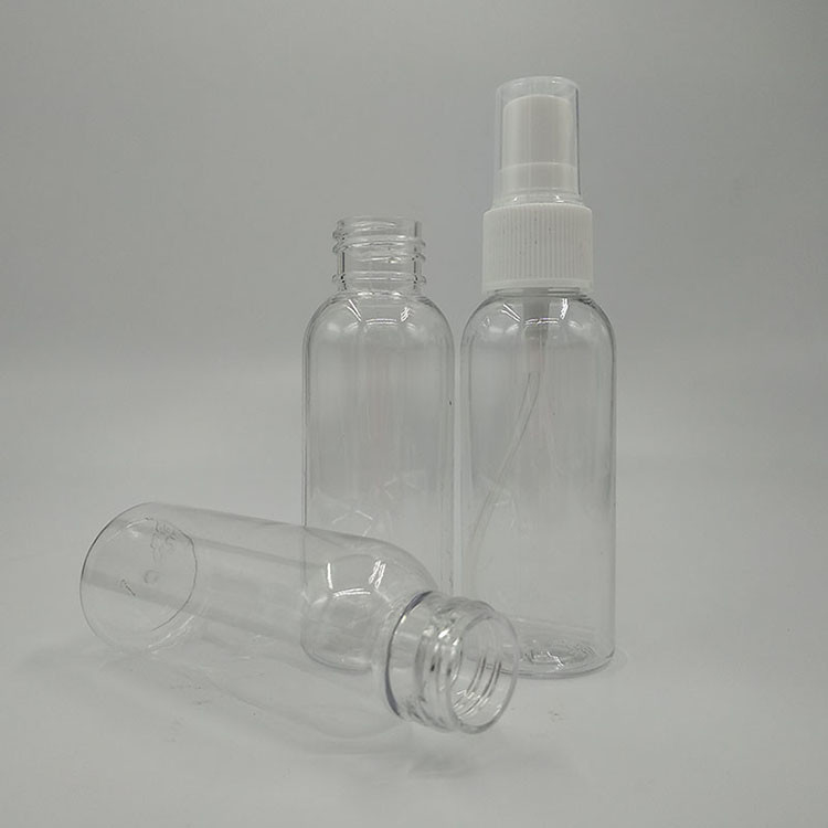 गोल पीईटी प्लास्टिक स्प्रे बोतल 10ml 15ml 30ml 50ml 60m 70ml 100ml 200ml 500ml क्षमता